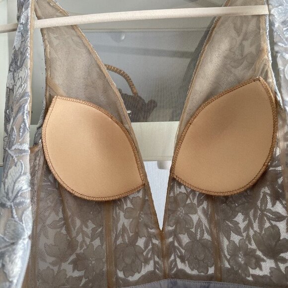 BHLDN x ANTHROPOLOGIE Jenny Yoo Kinsley Dress Embroidered Chiffon Whisper Blue - Picture 8 of 11